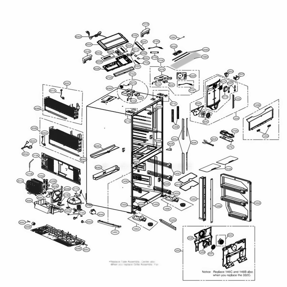 LG MCK68184715 Refrigerator Hinge Cover