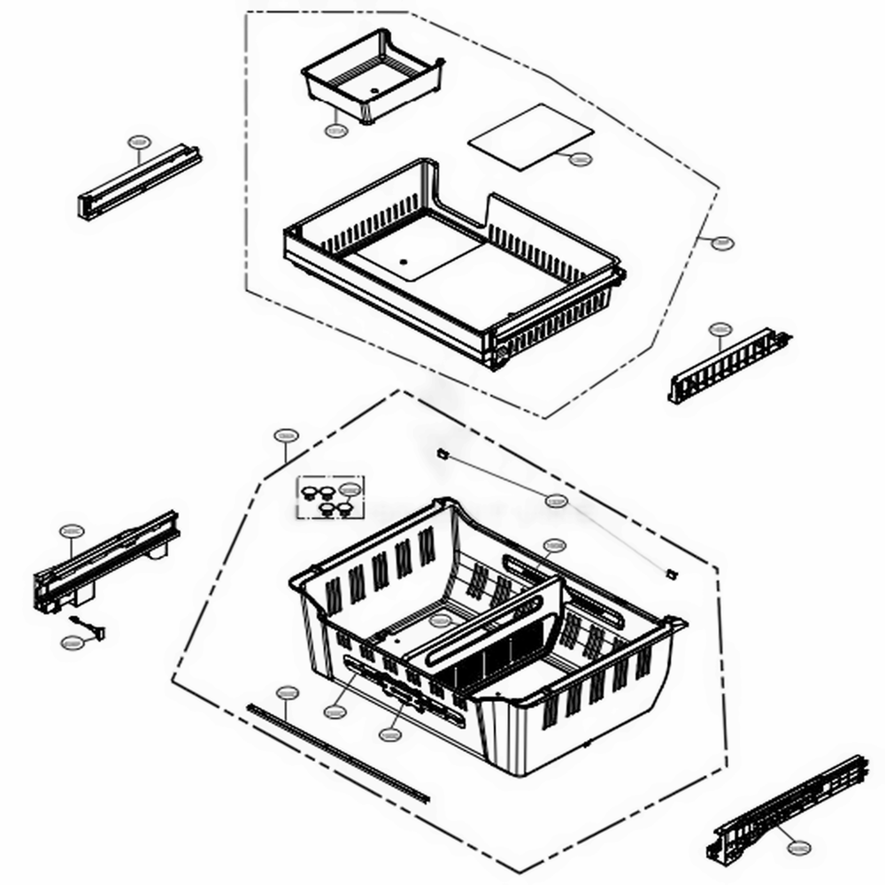 LG AJP73334635 Refrigerator Tray Assembly, Drawer