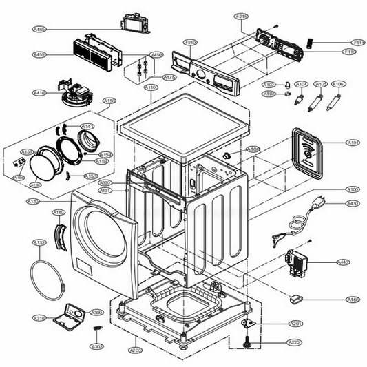 LG AGL74115192 Washer Control Panel