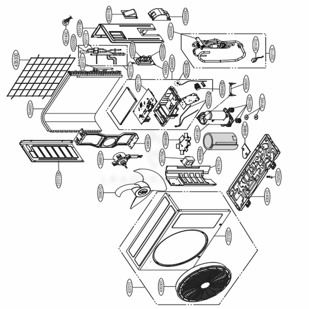 LG ACG72964802 Air Conditioner Bending Condenser Assembly