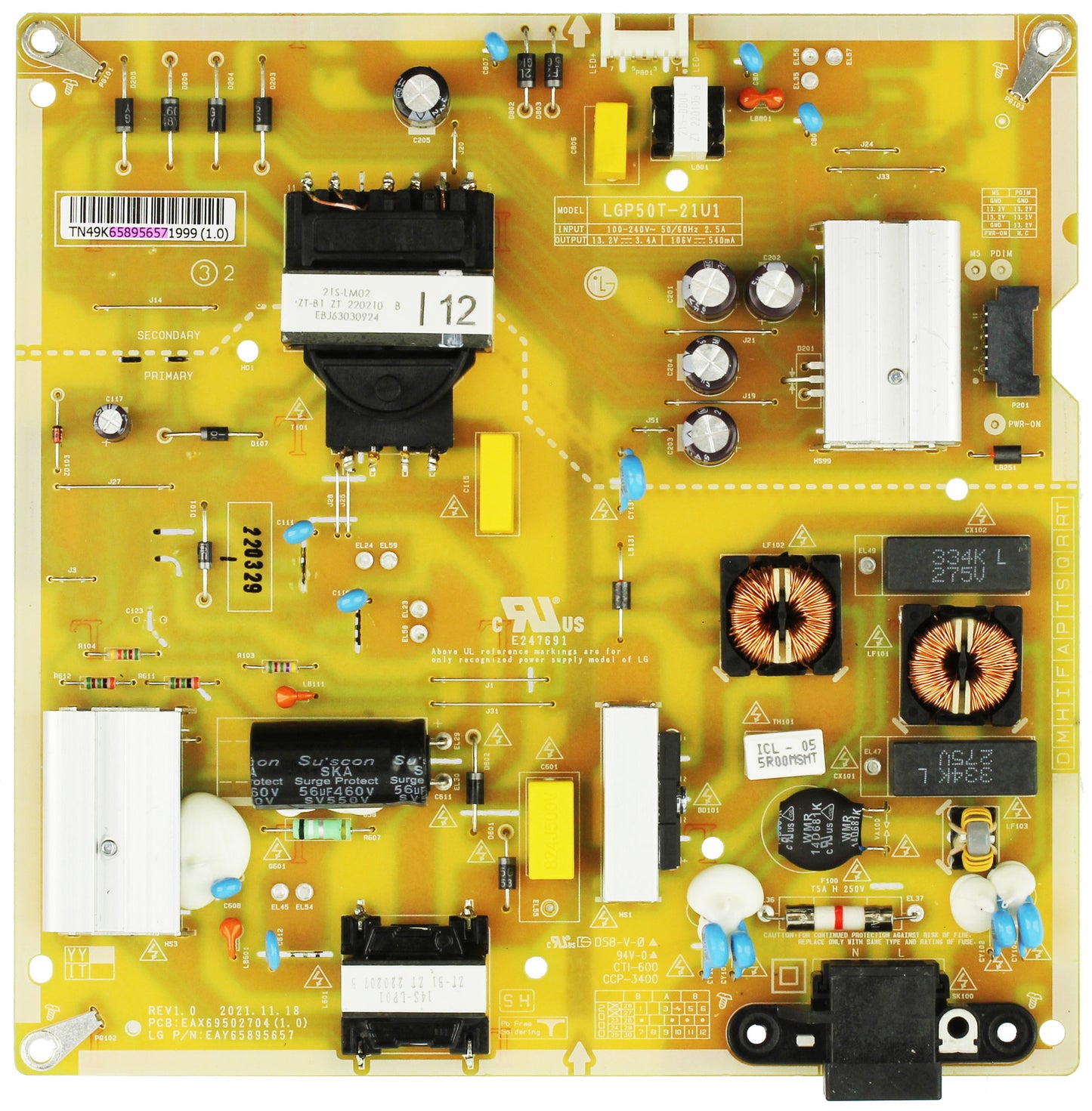 LG Television Power Supply - EAY65895657