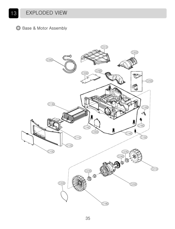 LG Dryer Blower Cover - MCK48344401