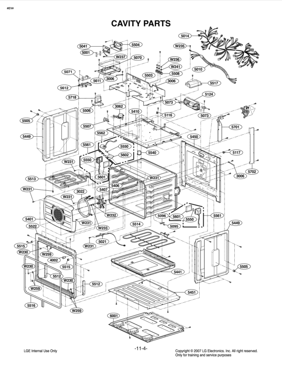 LG 1NZZW1N002B Oven Customized Nut