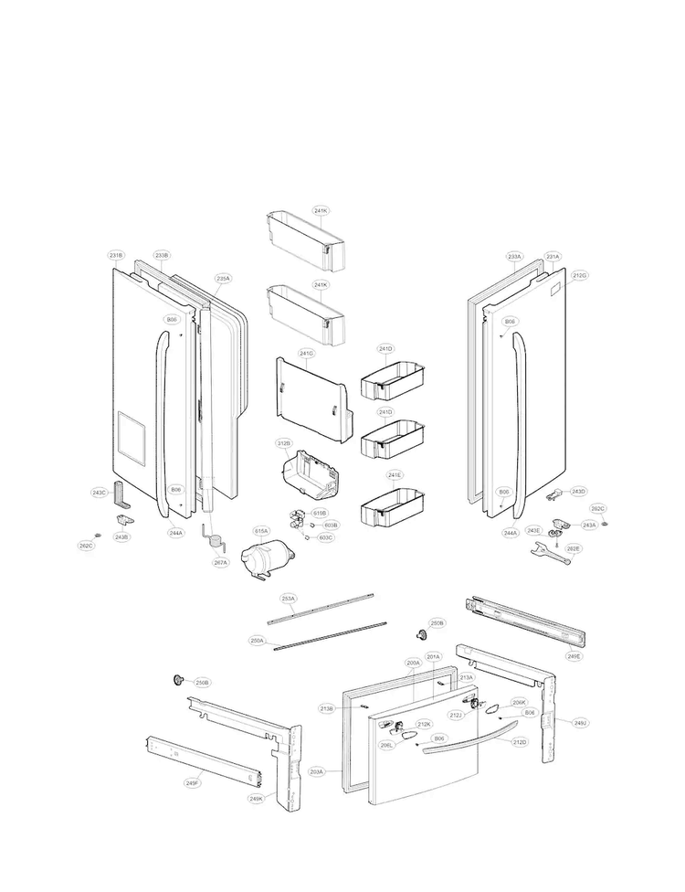 LG ADD73695839 Refrigerator Refrigerato Door Foam Assembly