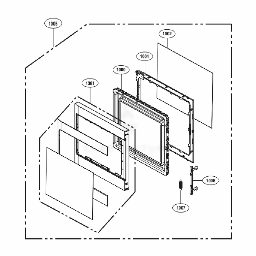 LG ADC74886103 Microwave Door Assembly