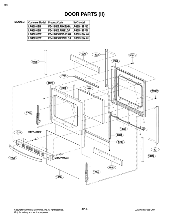 LG MEV64166608 Range Insulator