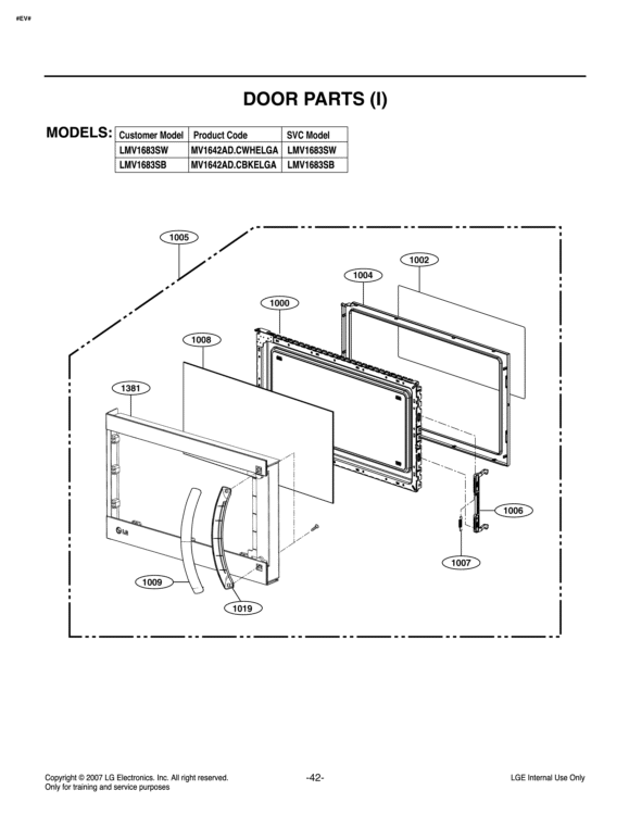 LG AGM73812503 Parts Assembly