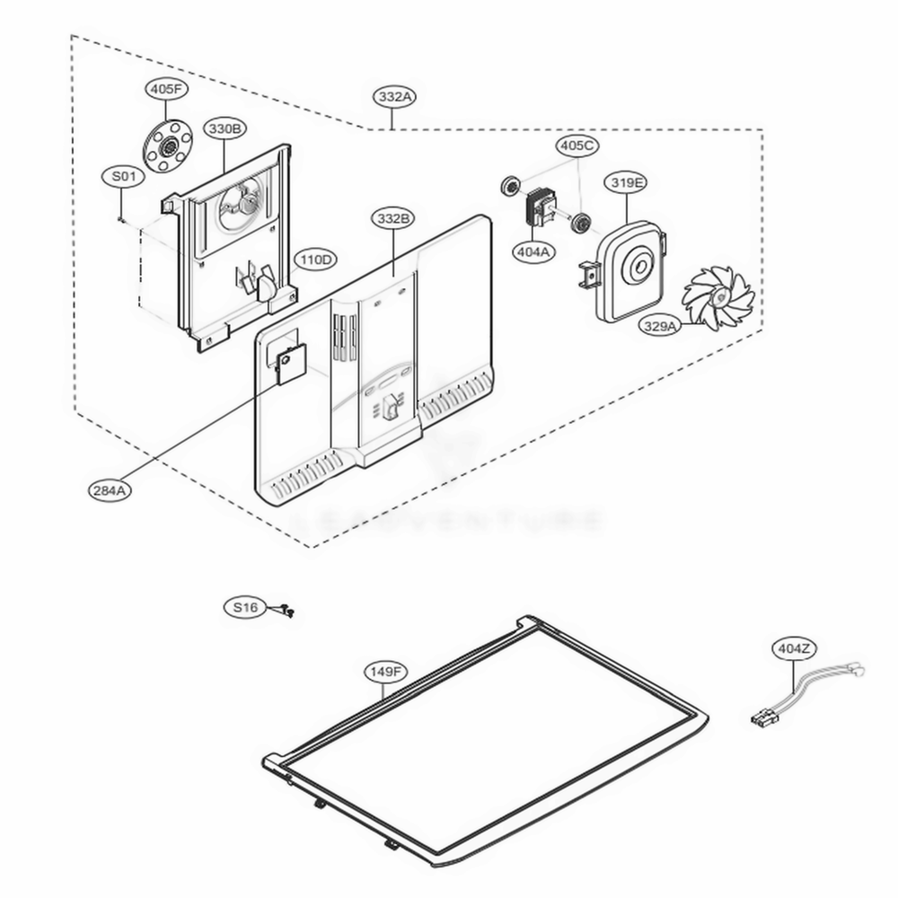 LG AEB75144903 Refrigerator Fan Grille Assembly