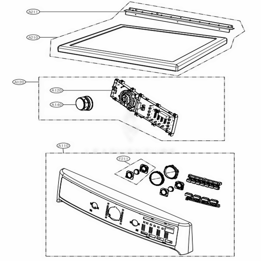 LG EBR83708102 Washer Display Pcb Assembly