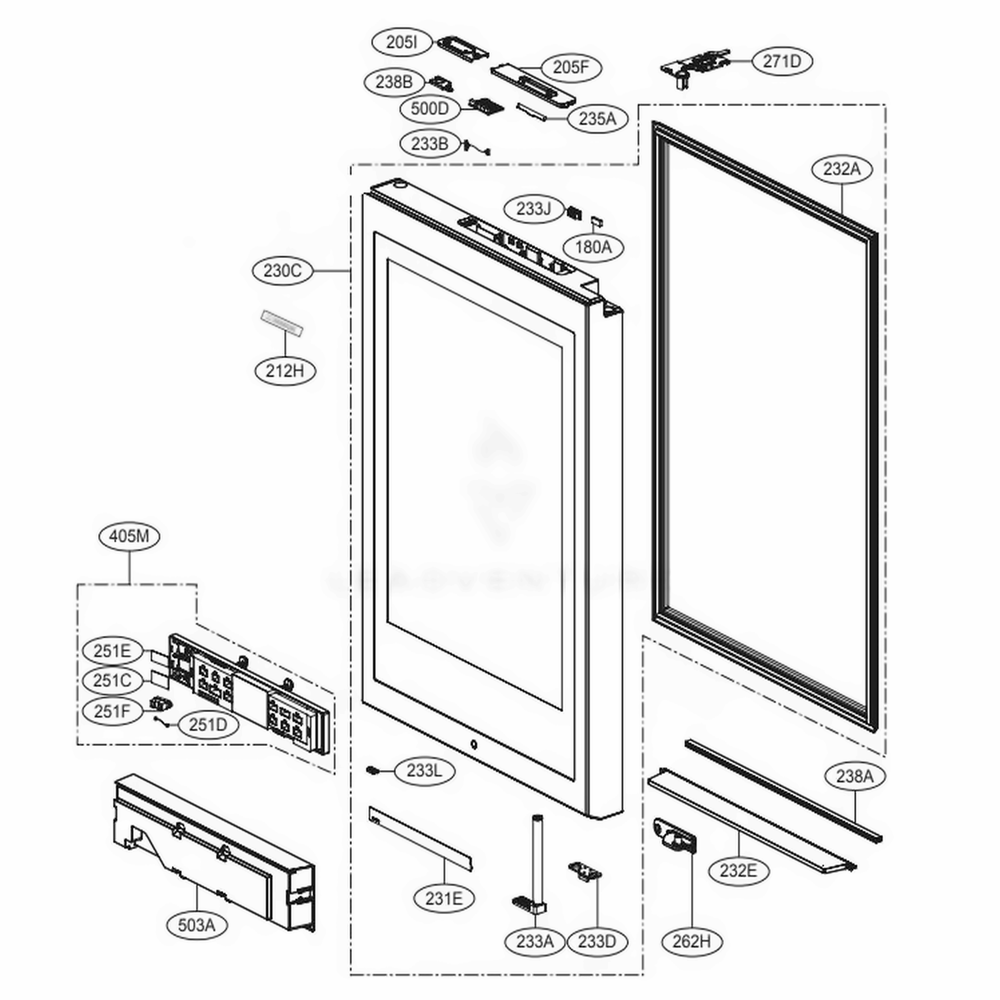 LG ADD76136003 Refrigerator Refrigerato Door Foam Assembly