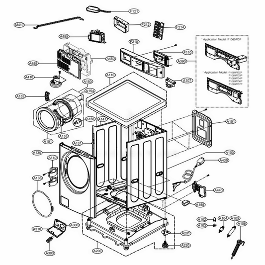LG Washer Display Pcb - EBR64458117