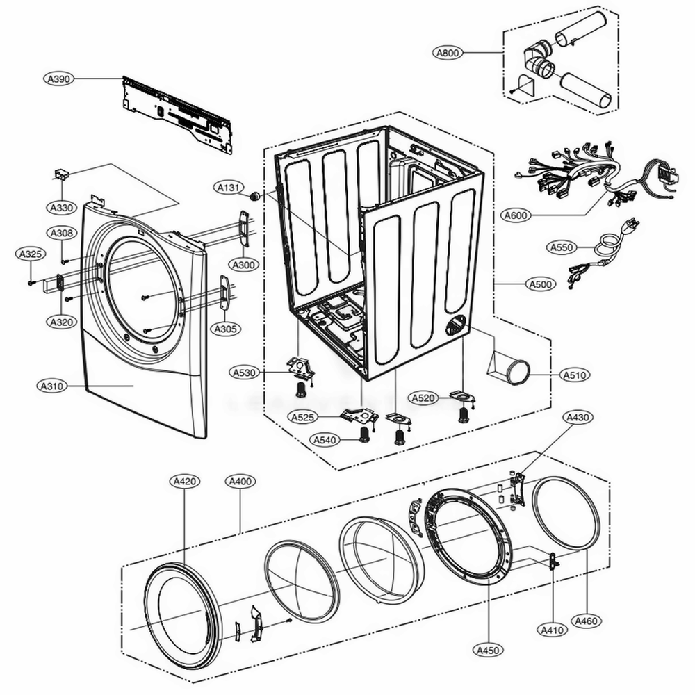 LG ADC72301106 Dryer Door Assembly