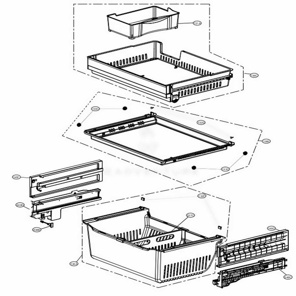 LG AEC75738102 Refrigerator Rail Guide Assembly