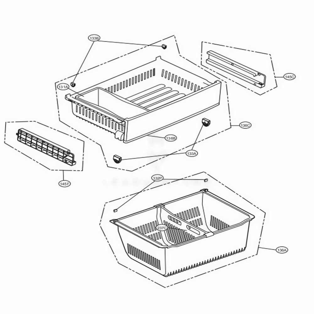 LG MEA65450001 Refrigerator Rail Guide