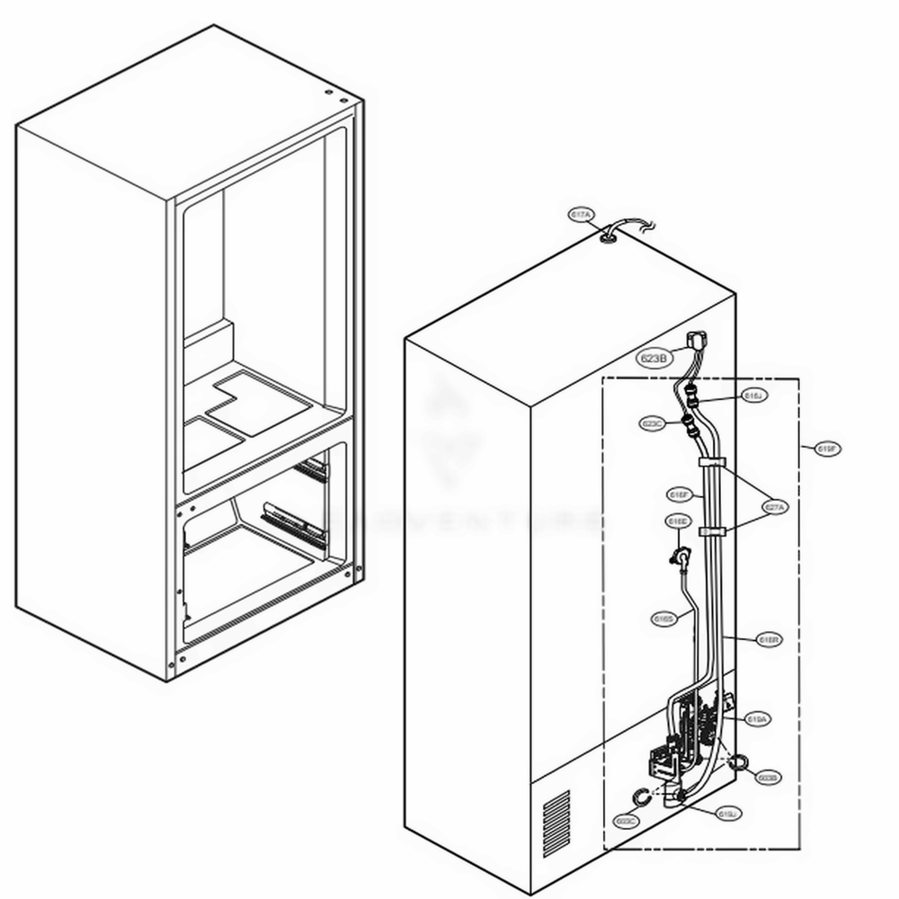 LG MJU39256458 Refrigerator Plastic Tube