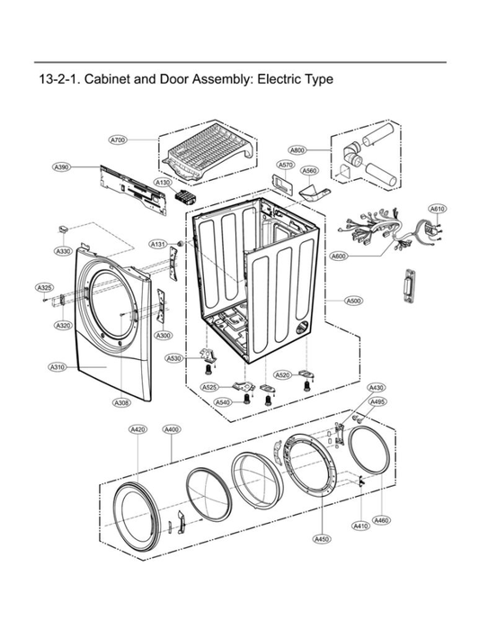 LG Dryer Front Panel - ACQ72301033