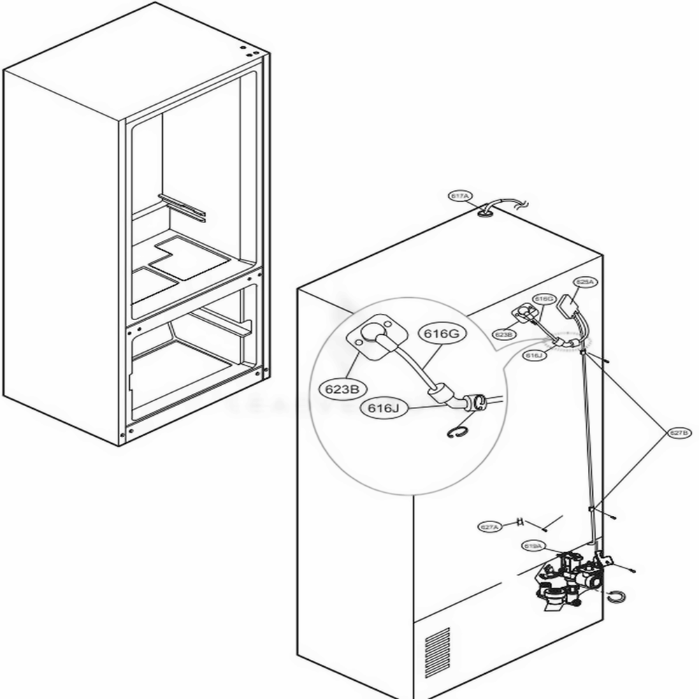 LG AJR73964202 Refrigerator Inject Tube Assembly