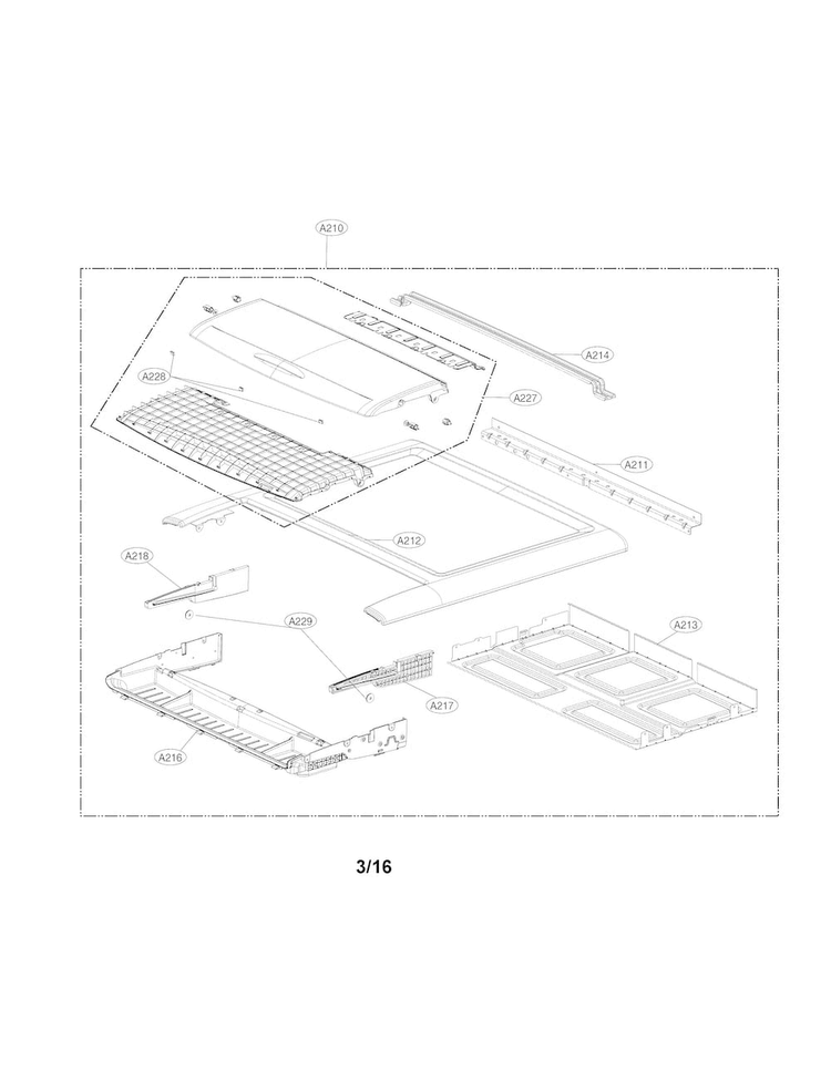 LG MGJ64365201 Dryer Top Plate