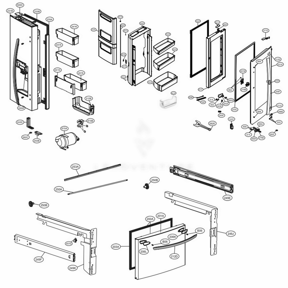 LG ADD73996083 Refrigerator Refrigerato Door Foam Assembly