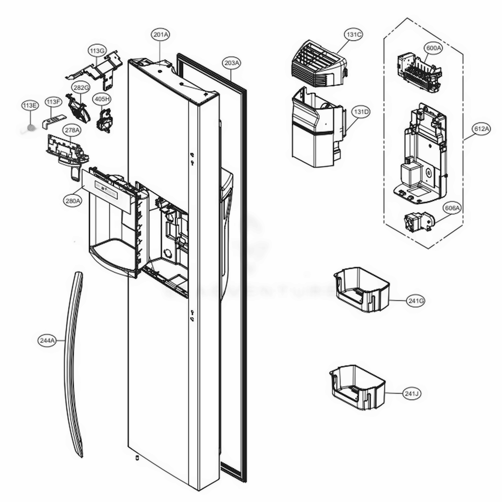 LG ADD74296441 Freezer Door Foam Assembly