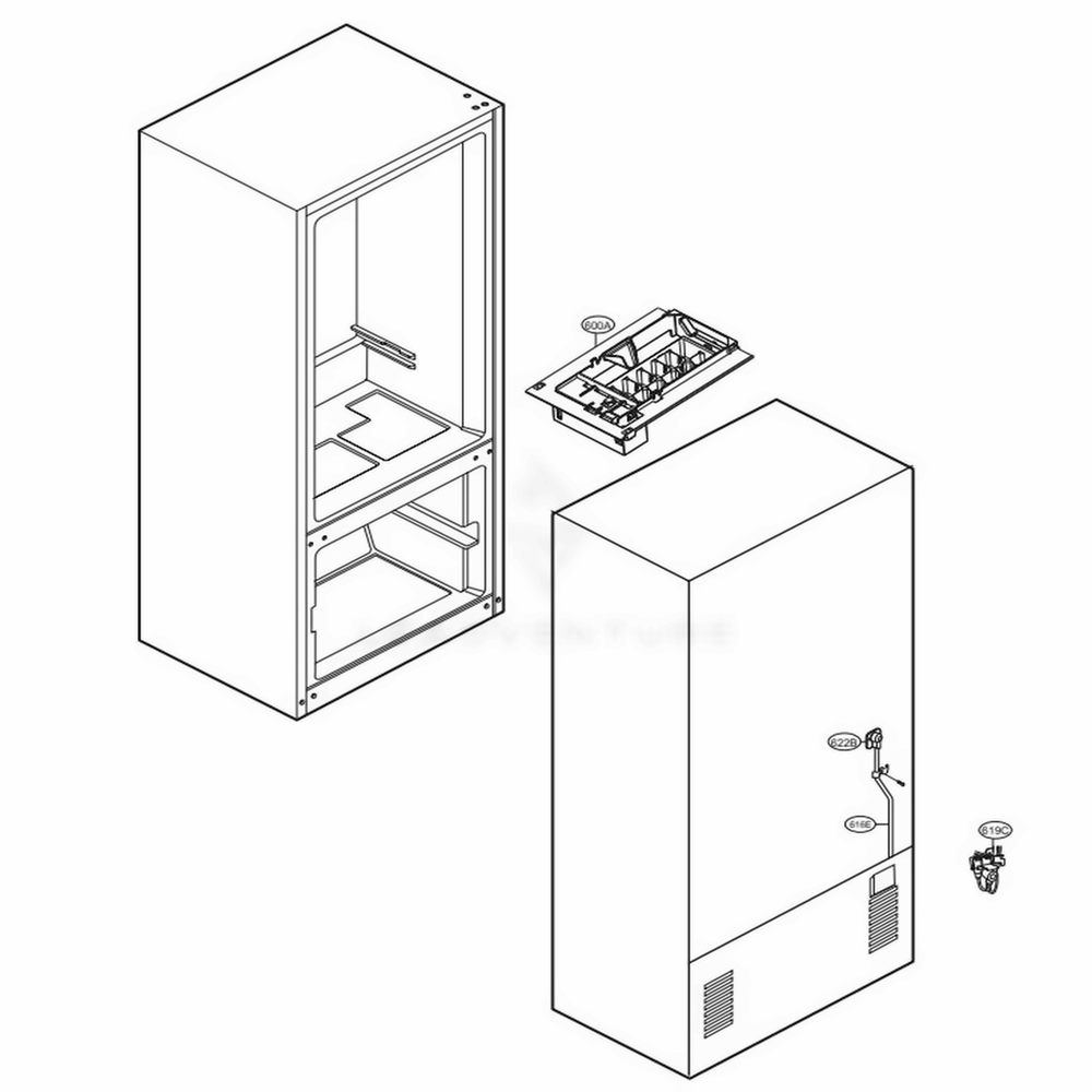 LG AJR74082505 Ice Water Tube Assembly