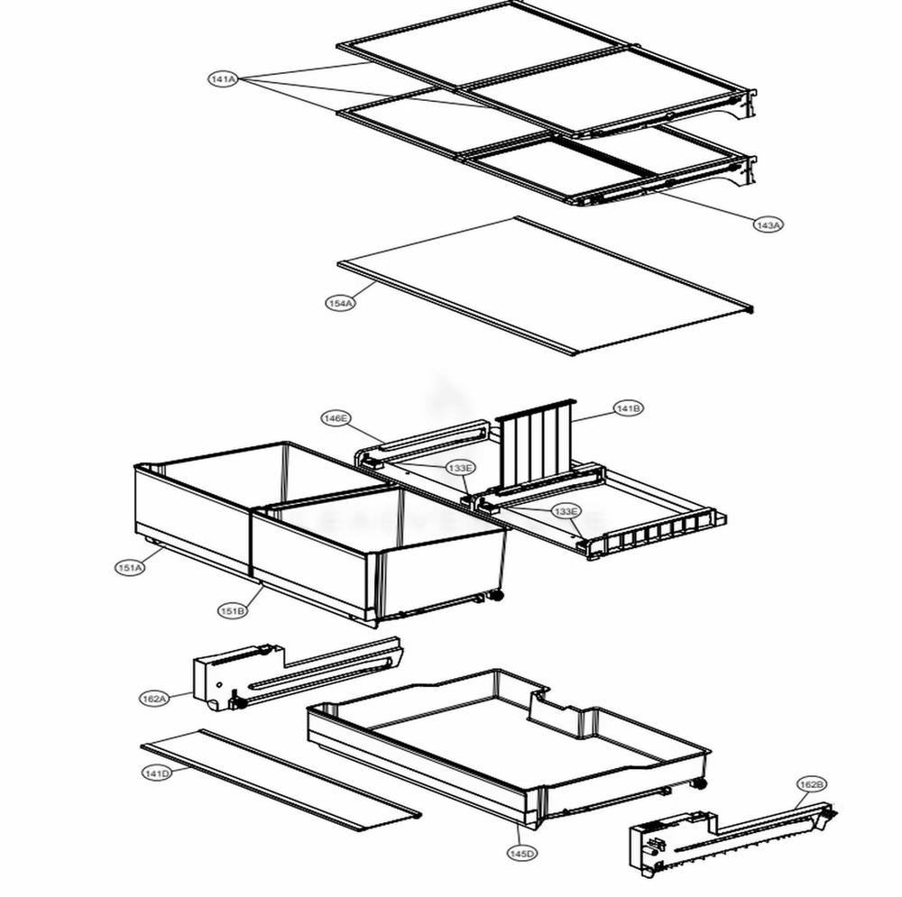 LG AHT73234049 Refrigerator Shelf Assembly