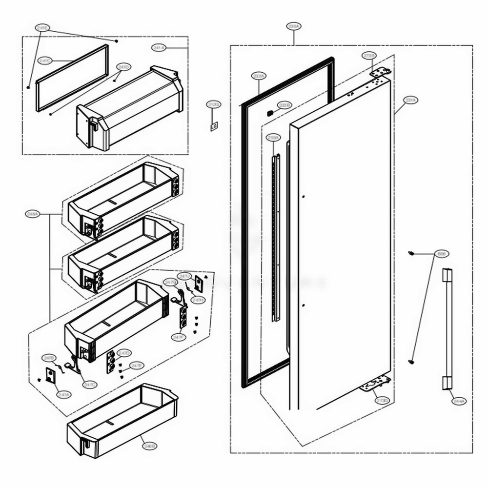 LG ADX73490602 Refrigerator Door Gasket Assembly