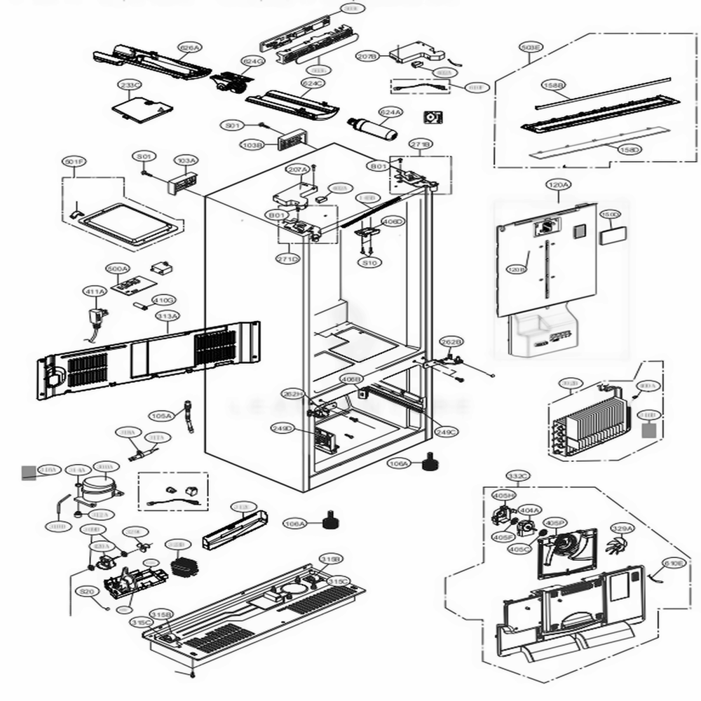 LG EBR85856001 Refrigerator Display Pcb Assembly