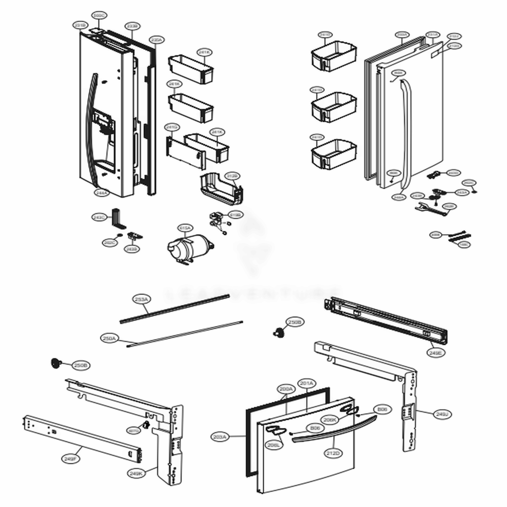  LG ADD76197019 Door Foam Assembly, Refrigerator