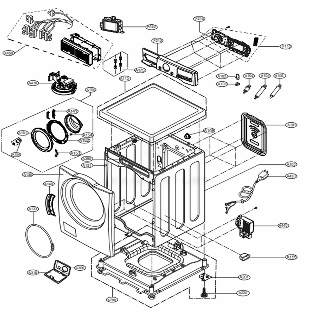 LG AGL30019510 Washer Panel Assembly, Control