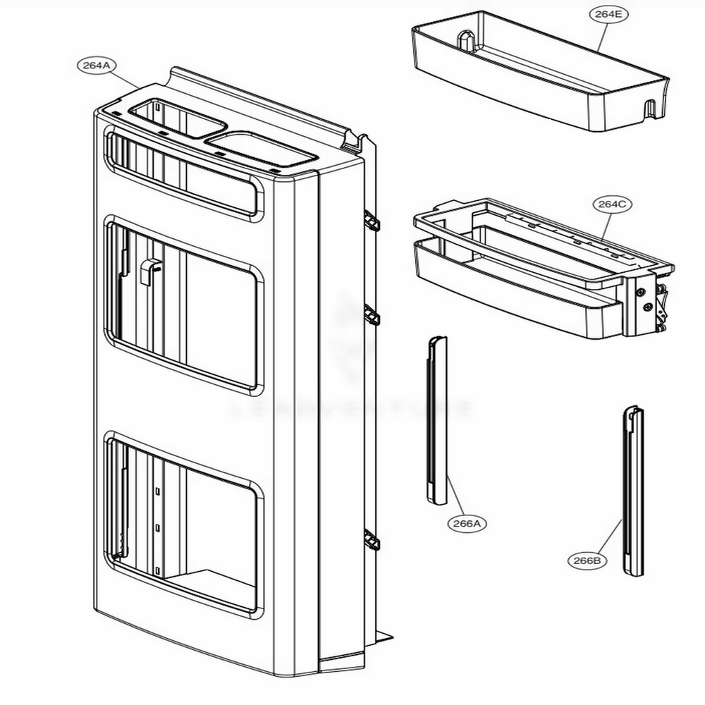  LG ABQ75681302 Refrigerator Home Bar Case Assembly