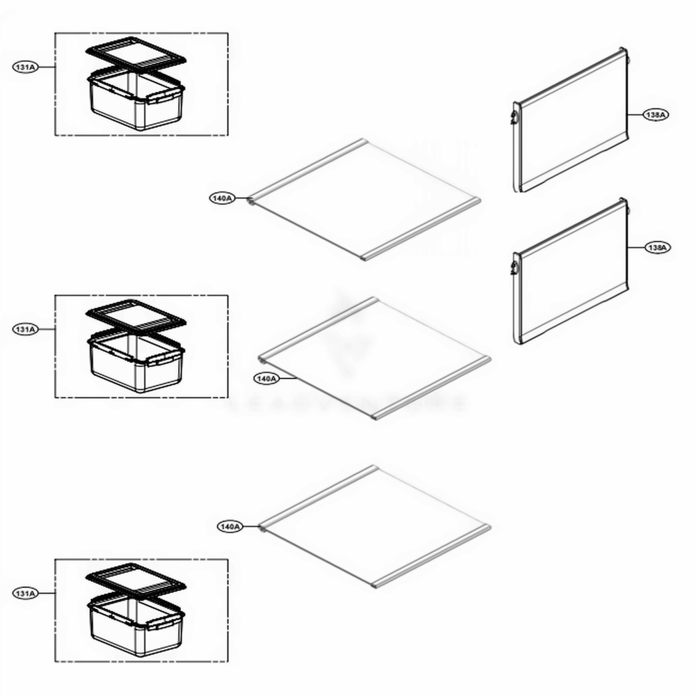 LG AHT73634010 Refrigerator Shelf Assembly, Refrigerator