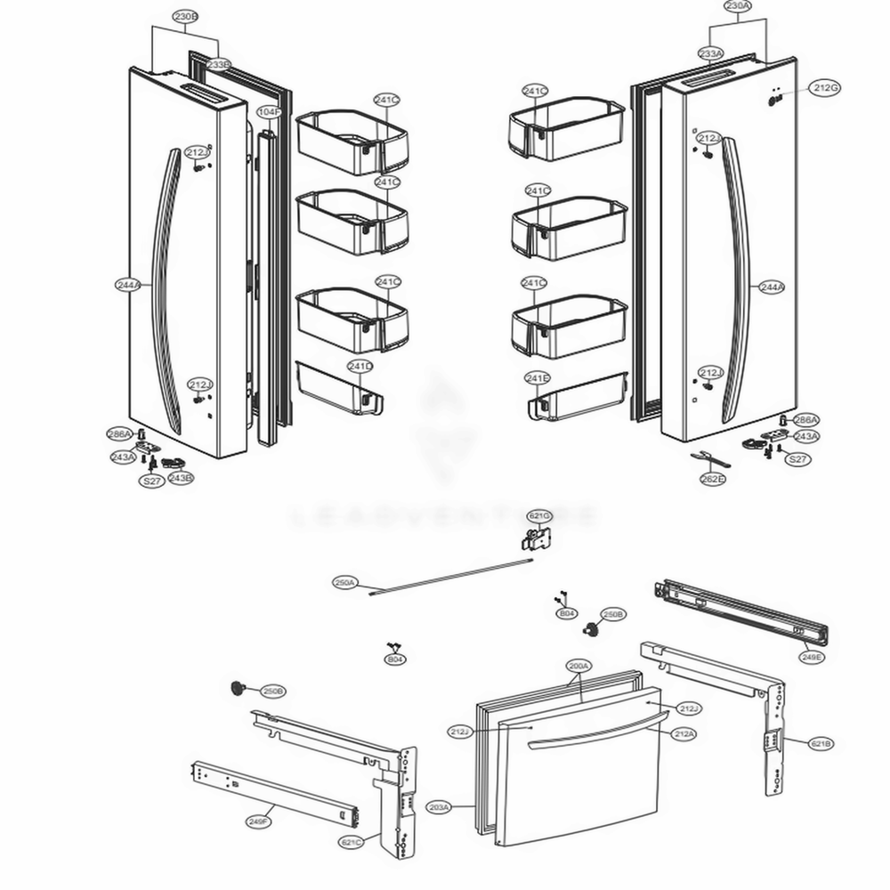 LG ADD73956132 Freezer Door Foam Assembly