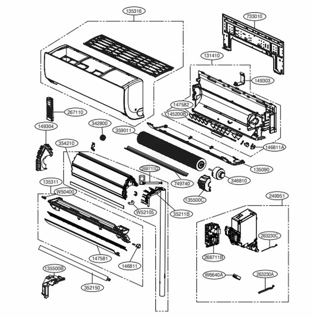 Circuit imprimé principal du climatiseur LG EBR86059903