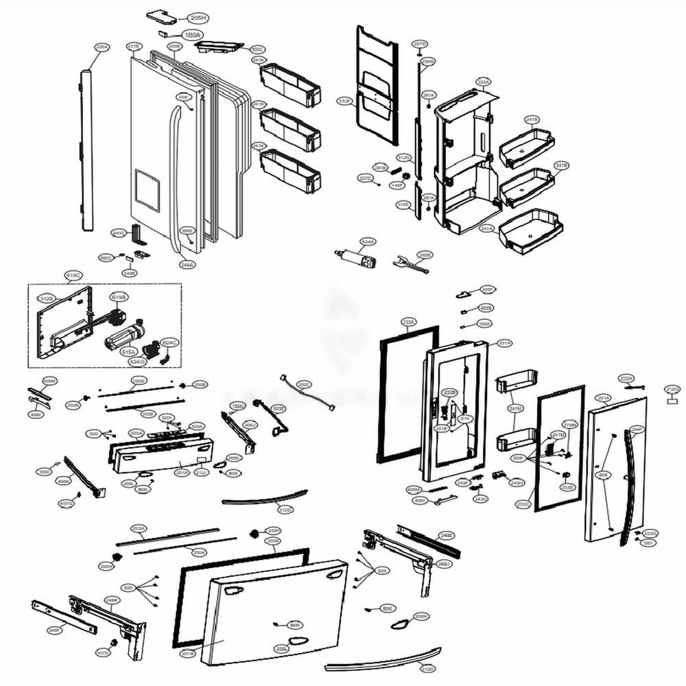 LG ADD74236213 Refrigerator Freezer Door Foam Assembly