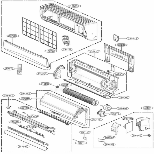 Ventilateur à flux transversal LG ADP72912103