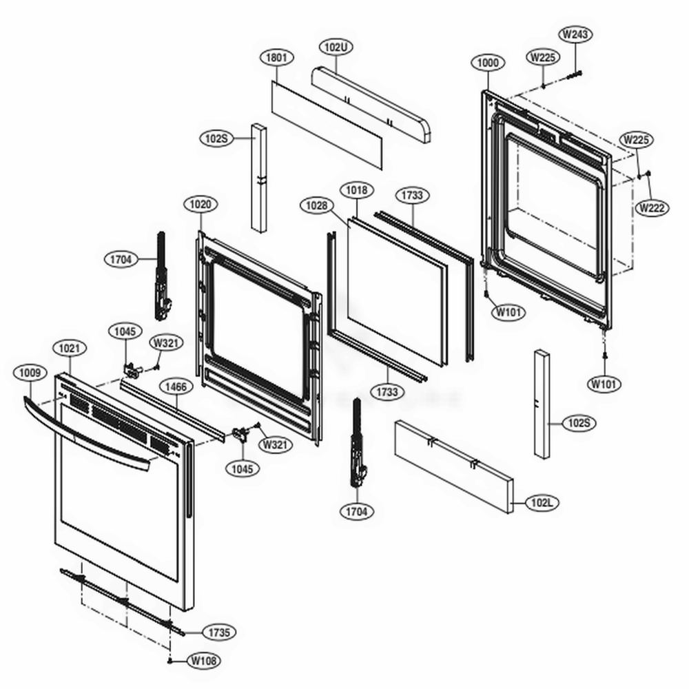 LG ADC30000702 Door Assembly, Sub