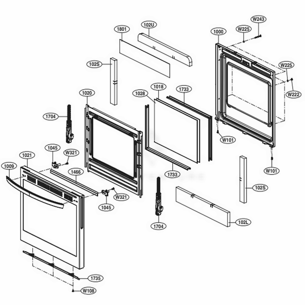 LG ADC30000701 Door Assembly