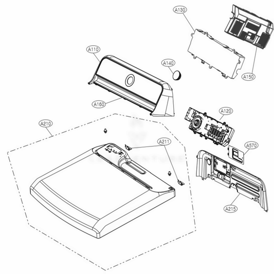 LG Dryer Front Panel - AGL75452905