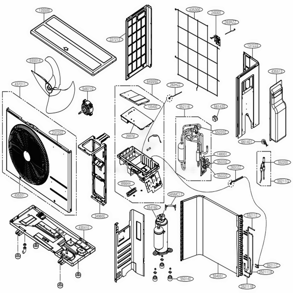 LG ACQ88651601 Tubing Cover Assembly