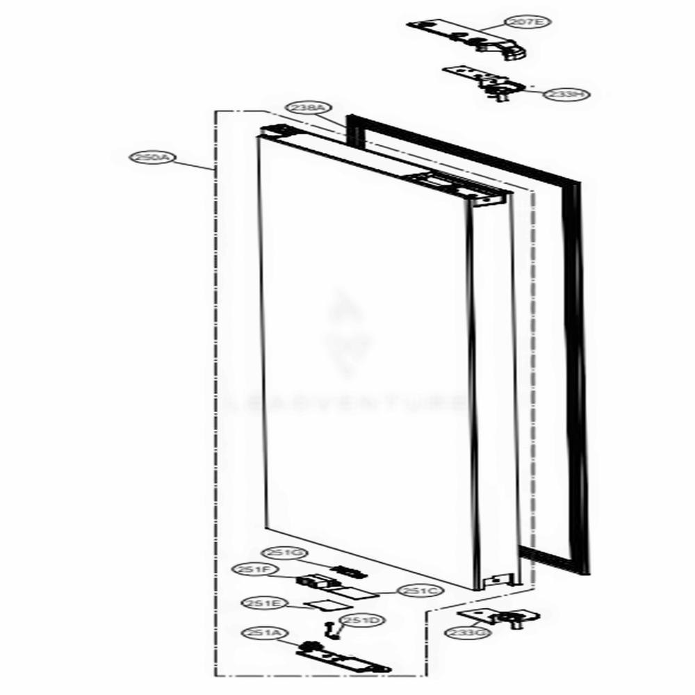 LG ADC75506203 Home Bar Door Assembly