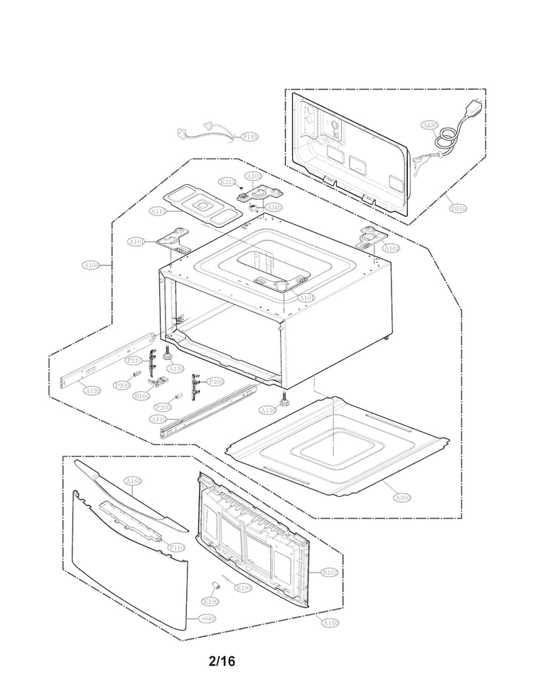 LG ACQ87681105 Washer Front Cover Assembly