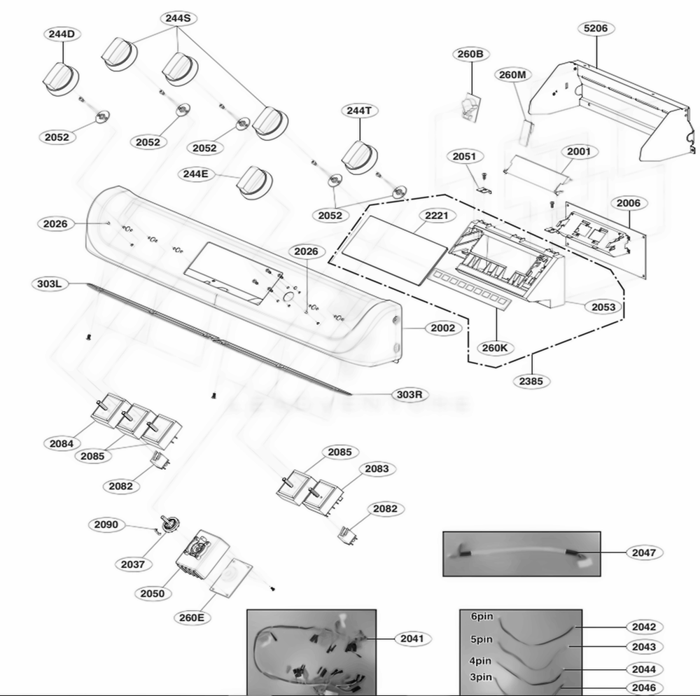 LG AEZ74533349 Oven-Range Knob Assembly