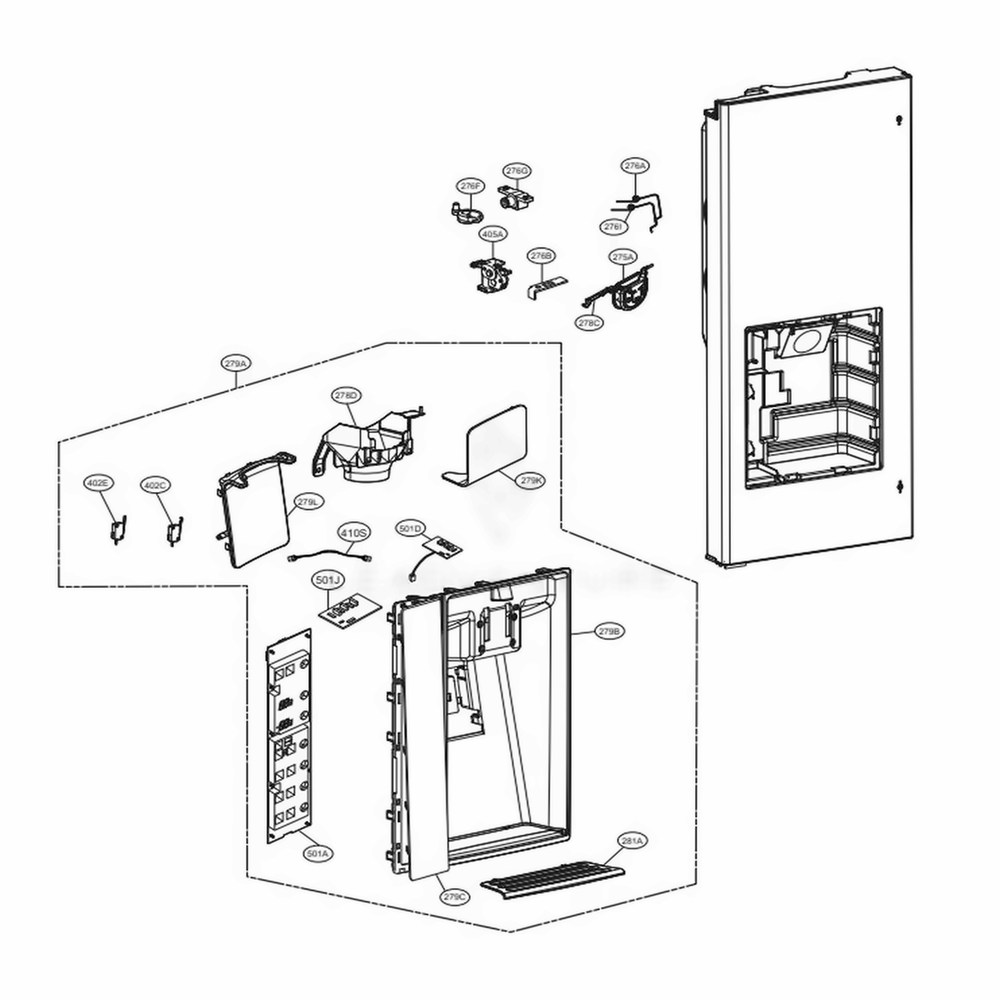 LG MCK66585146 Refrigerator Display Cover