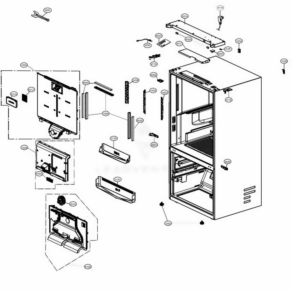 LG MCK68412510 Refrigerator Hinge Cover