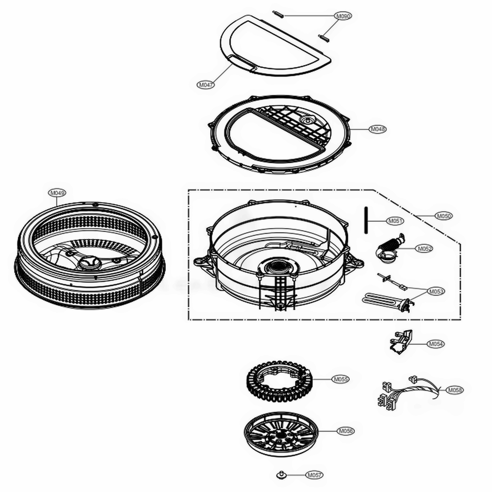 LG AFG73309705 Washer Lid Assembly