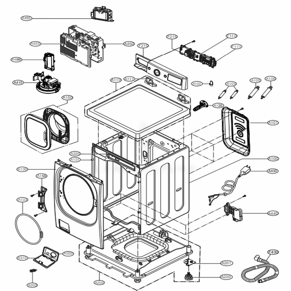 LG MCK71107101 Washer Cover, Cabinet