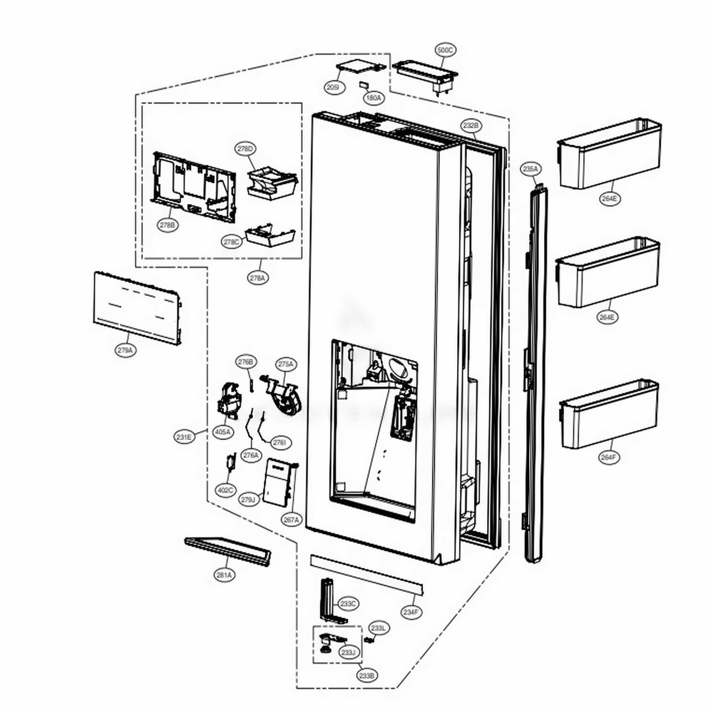 LG ABH75459802 Refrigerator Button Assembly