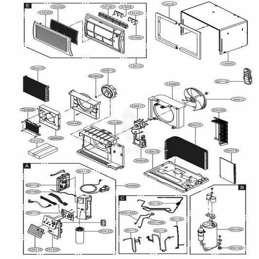 LG Air Conditioner Horizontal Louver - 4758A20058D