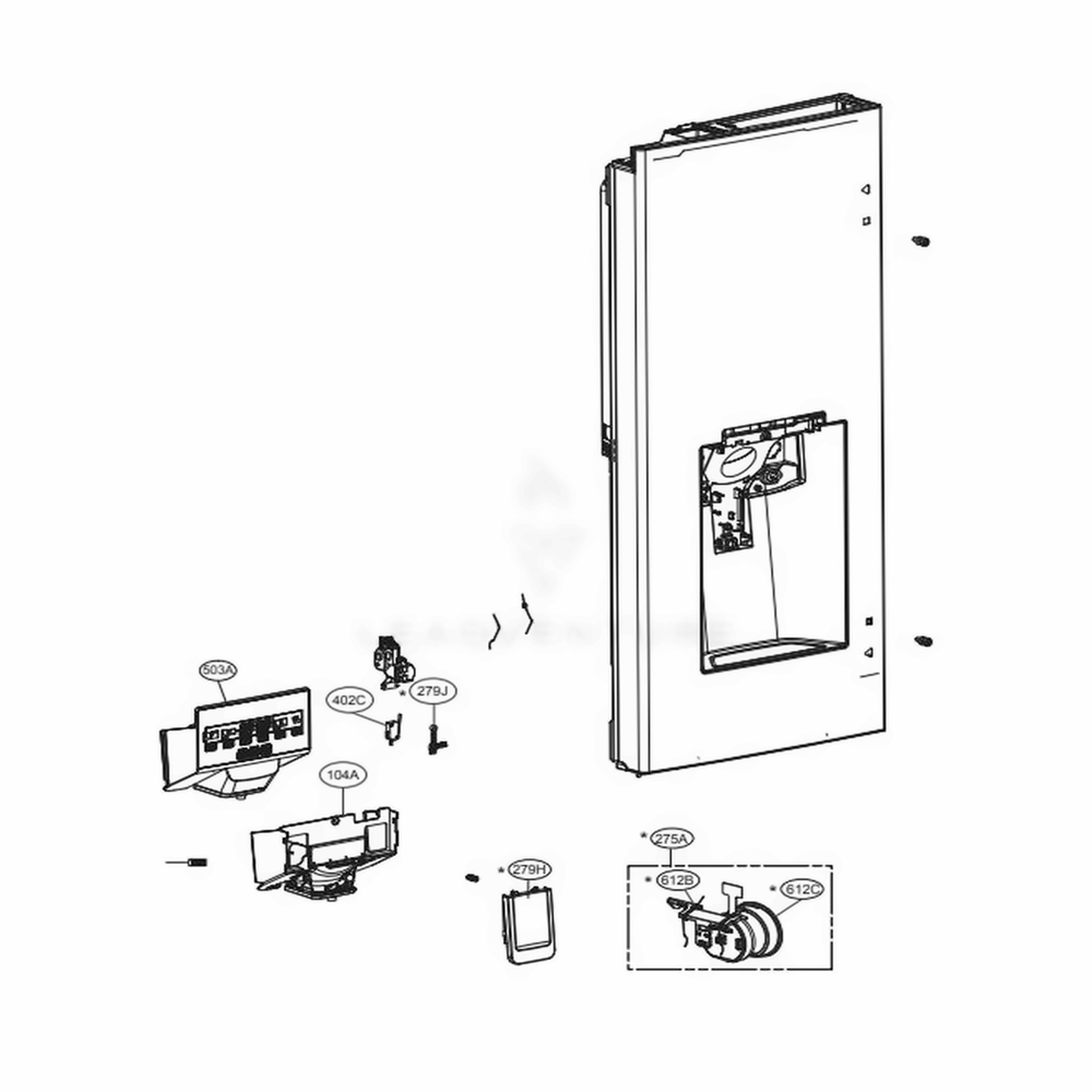 LG ACQ91482418 Refrigerator Cover Assembly, Display